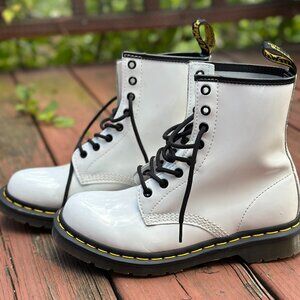 Dr. Martens White Leather Lace Up Boot Women's US 8   11821